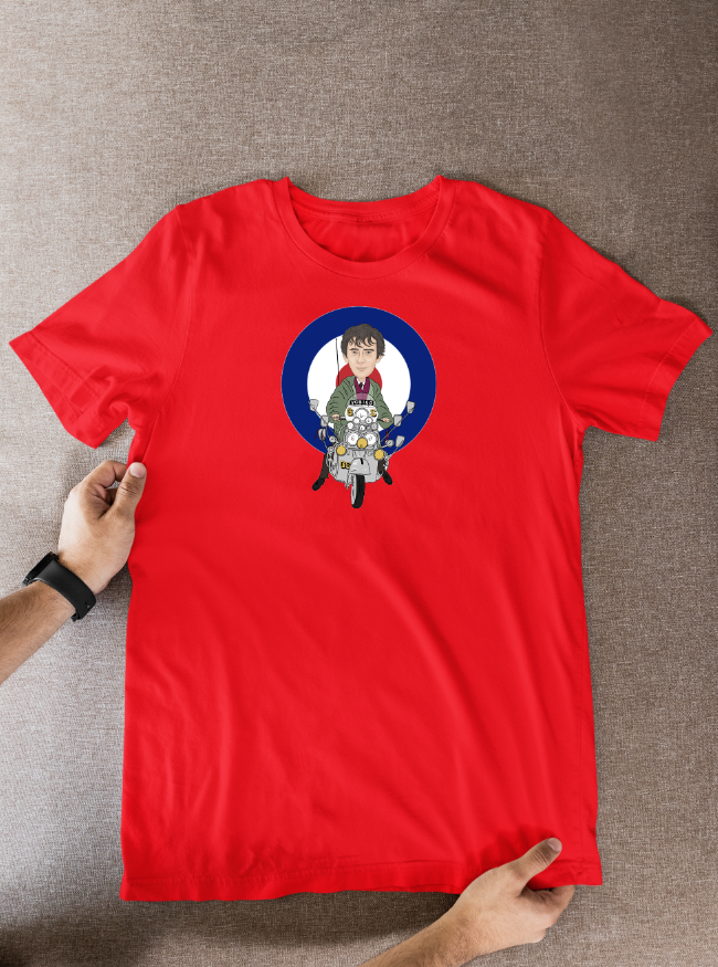 Quadrophenia Graphic T-Shirt Featuring Phil Daniels Cartoon Design for Fans