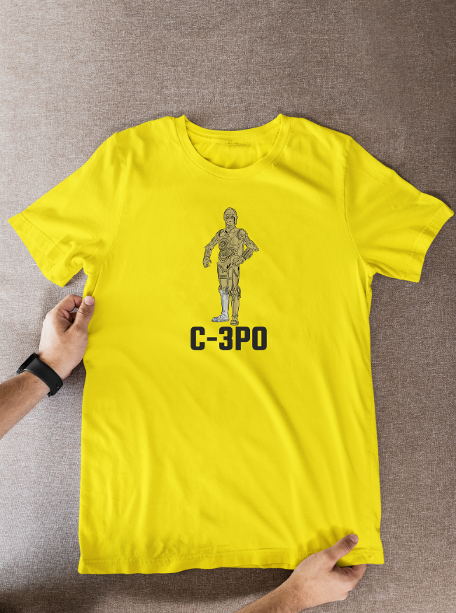 Star Wars C-3PO Cartoon Graphic T-Shirt for Fans