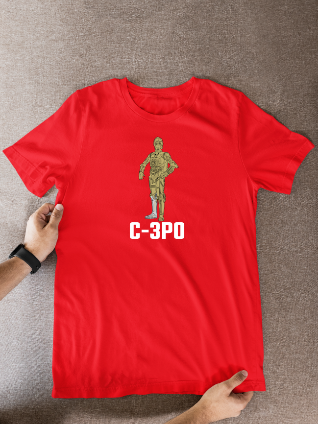 Star Wars C-3PO Cartoon Graphic T-Shirt for Fans
