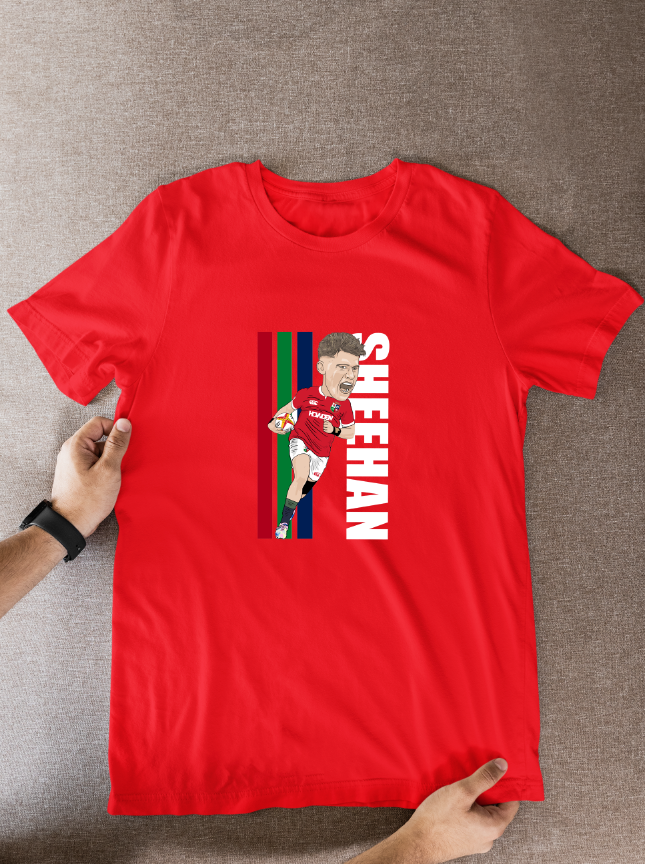Dan Sheehan Rugby Lions Cartoon Graphic Soccer T-Shirt: Fan Wear - Tcb Cartoon Printing