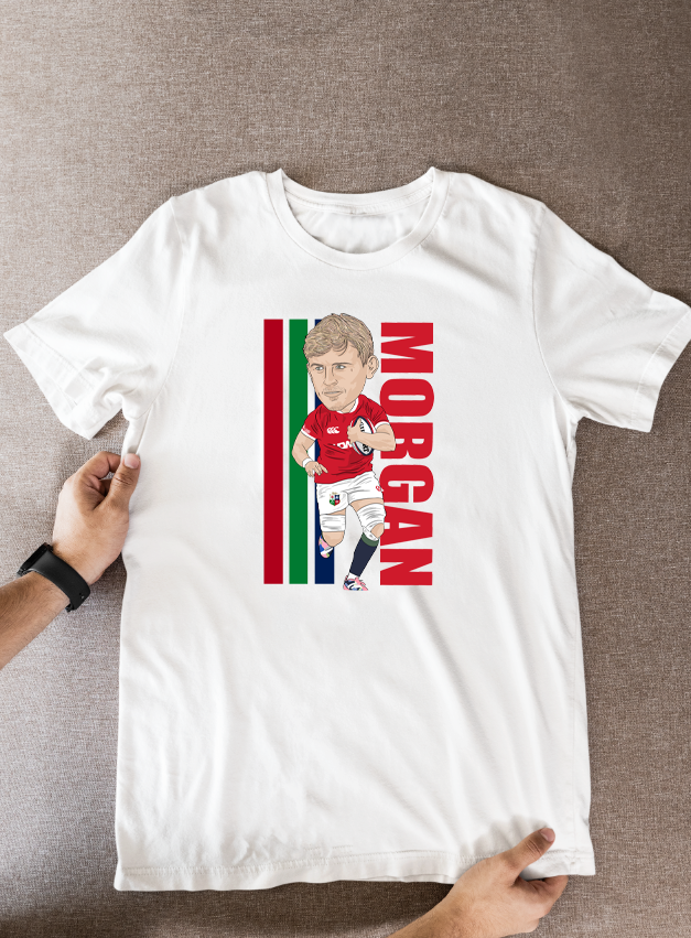 Jac Morgan Rugby Lions Cartoon Graphic Soccer T-Shirt: Fan Wear - Tcb Cartoon Printing