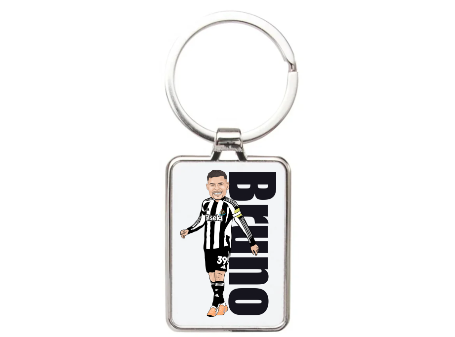 Bruno Guimarães Keychain - Newcastle United Football Cartoon Graphic Art Acrylic Keyring