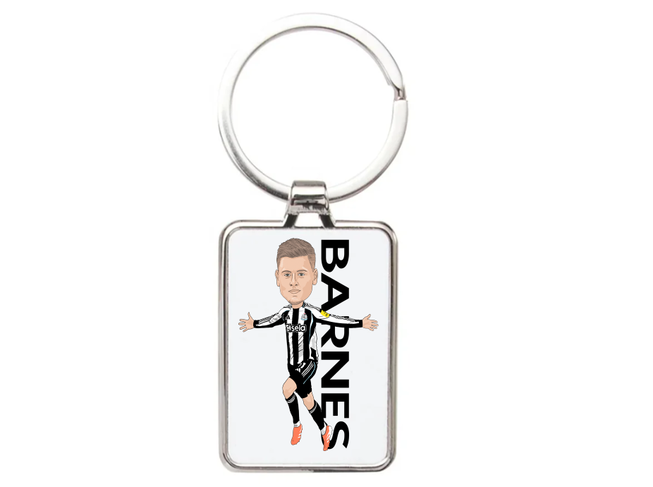 Harvey Barnes Keychain - Newcastle United Football Cartoon Graphic Art Acrylic Keyring