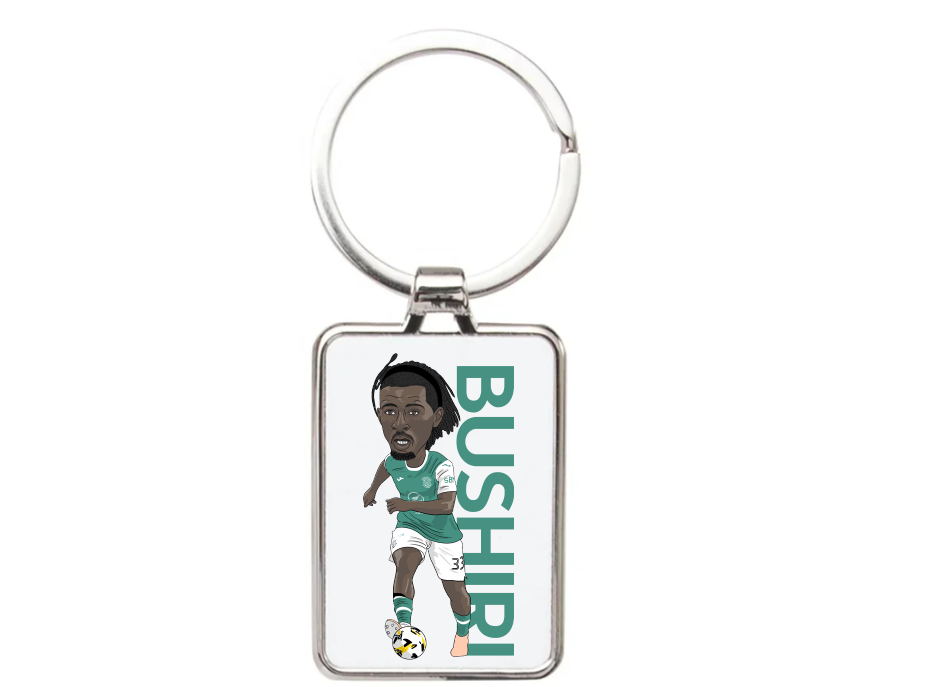 Rocky Bushiri Hibernian football Cartoon Graphic art Acrylic keychain ,keyring - Tcb Cartoon Printing