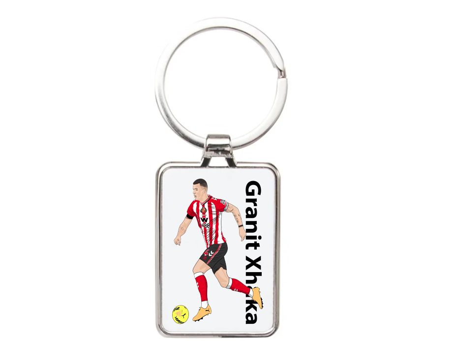 Granit Xhaka Sunderland Football Cartoon Graphic art Acrylic keychain ,keyring - Tcb Cartoon Printing