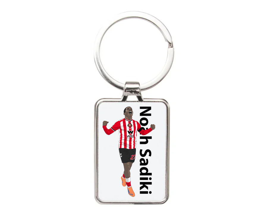 Noah Sadiki Sunderland Football Cartoon Graphic art Acrylic keychain ,keyring - Tcb Cartoon Printing