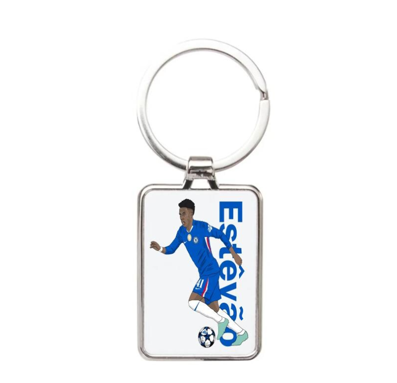 Estêvão Willian Chelsea Football Cartoon Keychain Acrylic Keyring