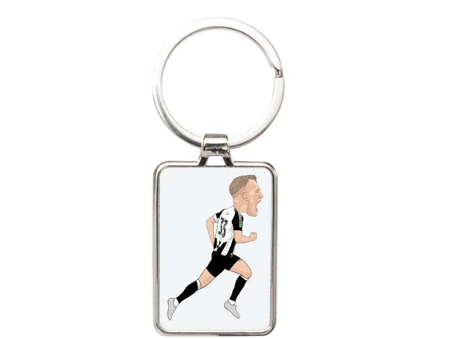 Dan Burn Newcastle United Keychain - Cartoon Graphic Art Acrylic Keyring
