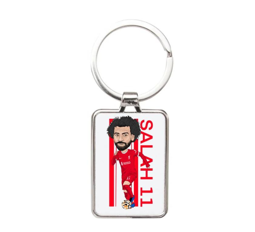 Mohamed Salah Liverpool Cartoon Graphic Art Acrylic Keychain – Perfect Mohamed Salah Keychain for Fans
