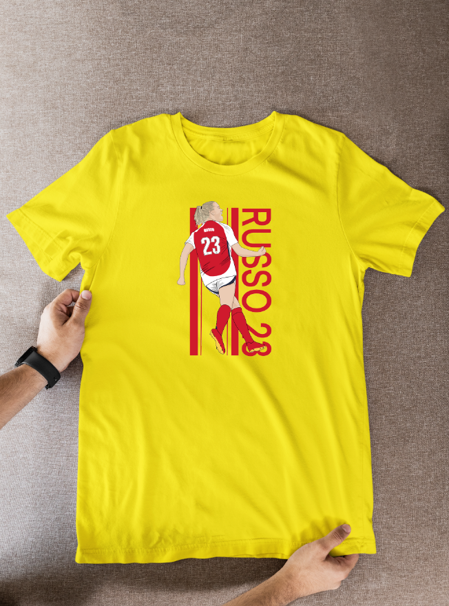 Alessia Russo Arsenal T-Shirt: Cartoon Graphic Soccer Fan Wear for Women