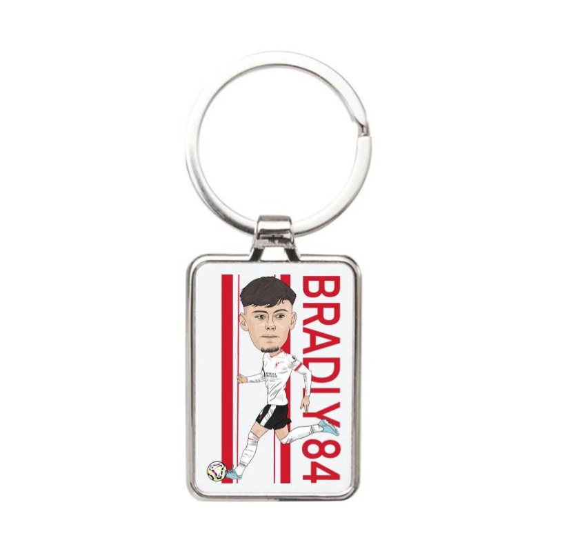 Conor Bradley Liverpool Keychain - Cartoon Graphic Art Acrylic Keyring