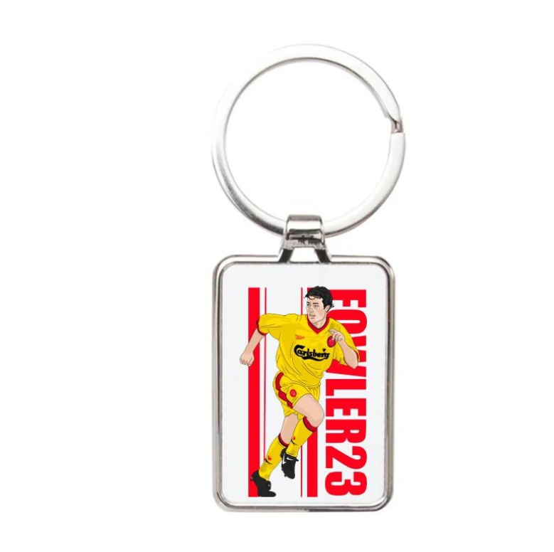 Robbie Fowler Liverpool Keychain - Cartoon Graphic Art Keyring