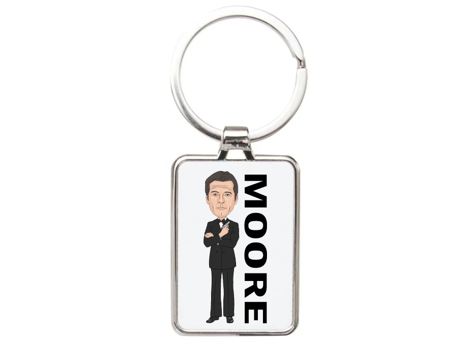 James Bond Movie Cartoon Graphic Art Keyring - Stylish James Bond Keyring for Fans