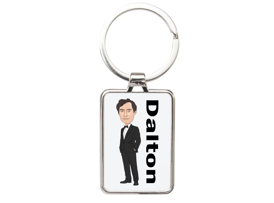 James Bond Movie Cartoon Graphic Art Keyring - Stylish James Bond Keyring for Fans