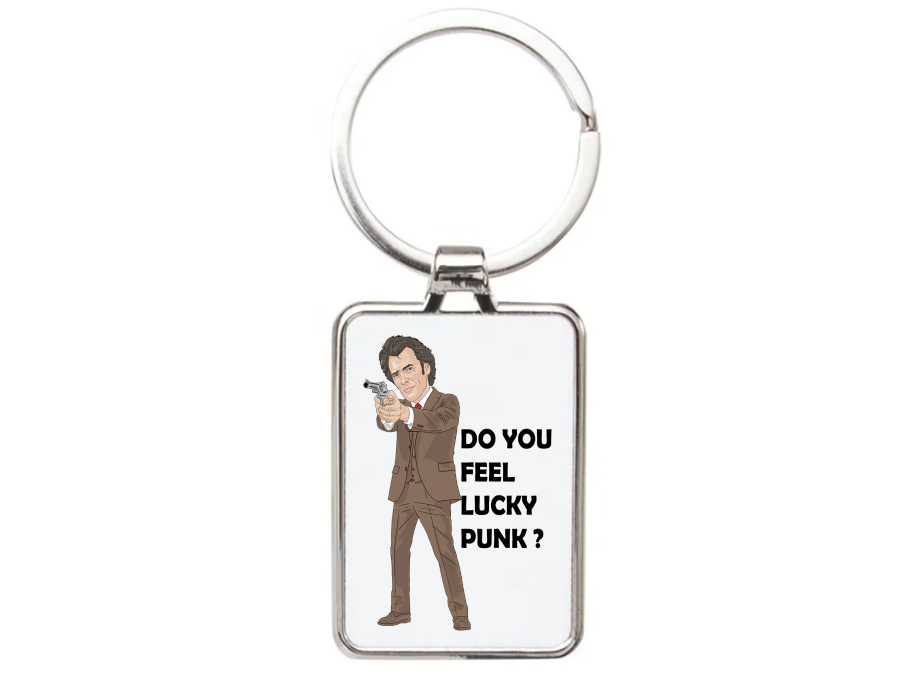 Clint Eastwood Movie Theme Cartoon Graphic Keyring - Unique Clint Eastwood Keyring