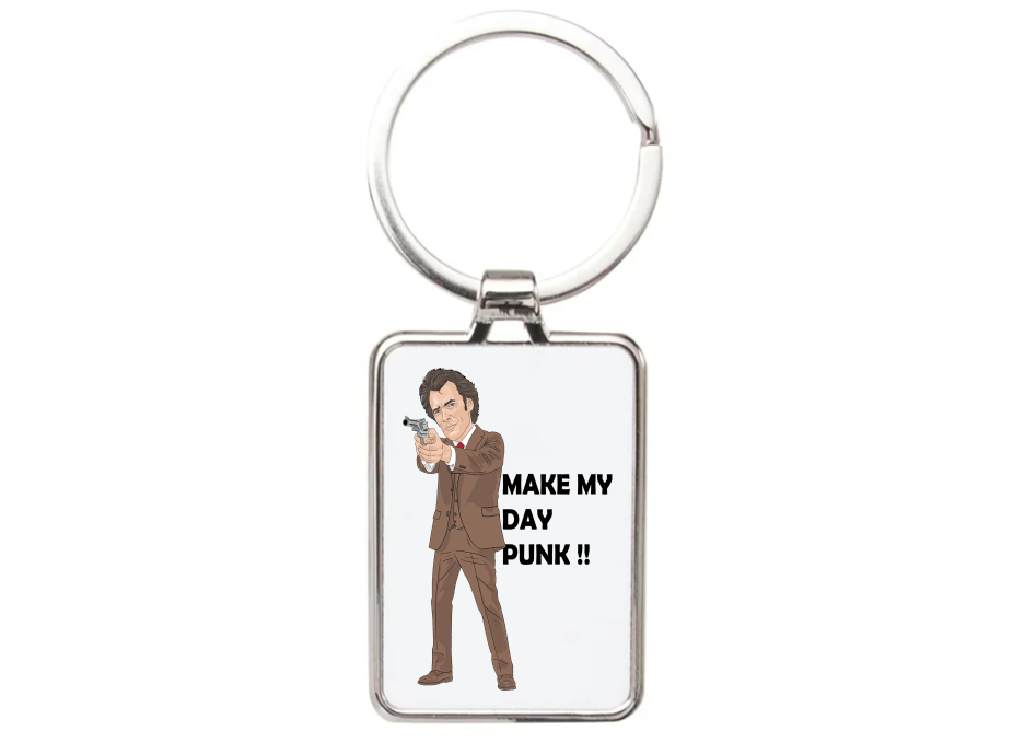 Clint Eastwood Movie Theme Cartoon Graphic Keyring - Unique Clint Eastwood Keyring