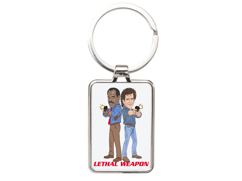 Lethal Weapon Keychain Murtaugh and Riggs Movie Cartoon Graphic Art Acrylic Keyring