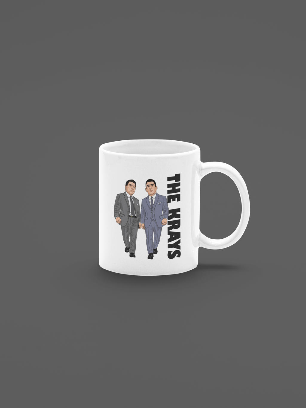 The Krays Ronnie and Reggie Kray Unofficial TV Show Mafia Cartoon Graphic White Merchandise Gift