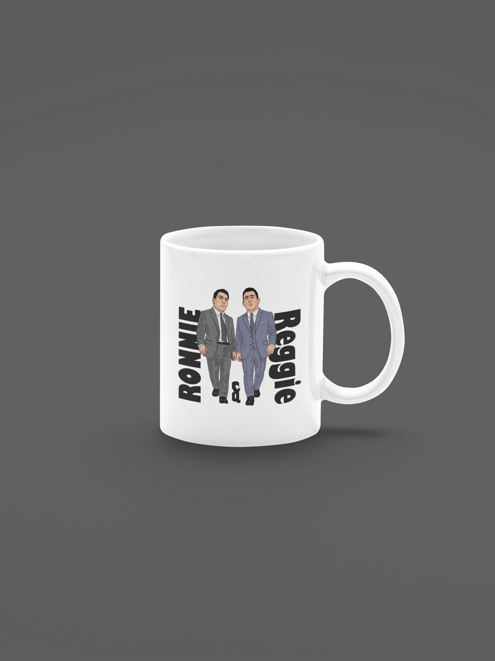 The Krays Ronnie and Reggie Kray Unofficial TV Show Mafia Cartoon Graphic White Merchandise Gift