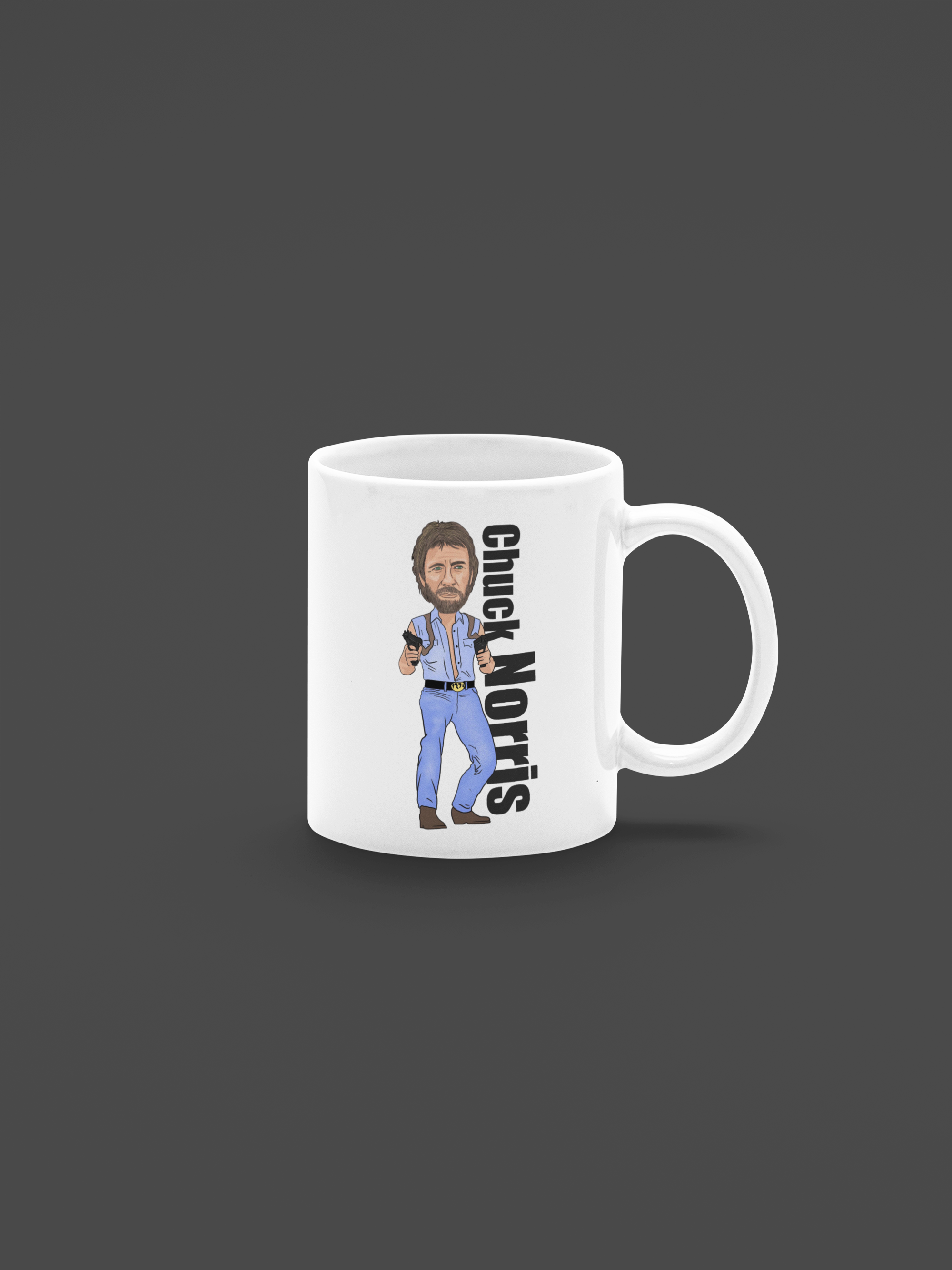 Chuck Norris Mug Gift - Cartoon Graphic Art Mug for Tea and Coffee Lovers