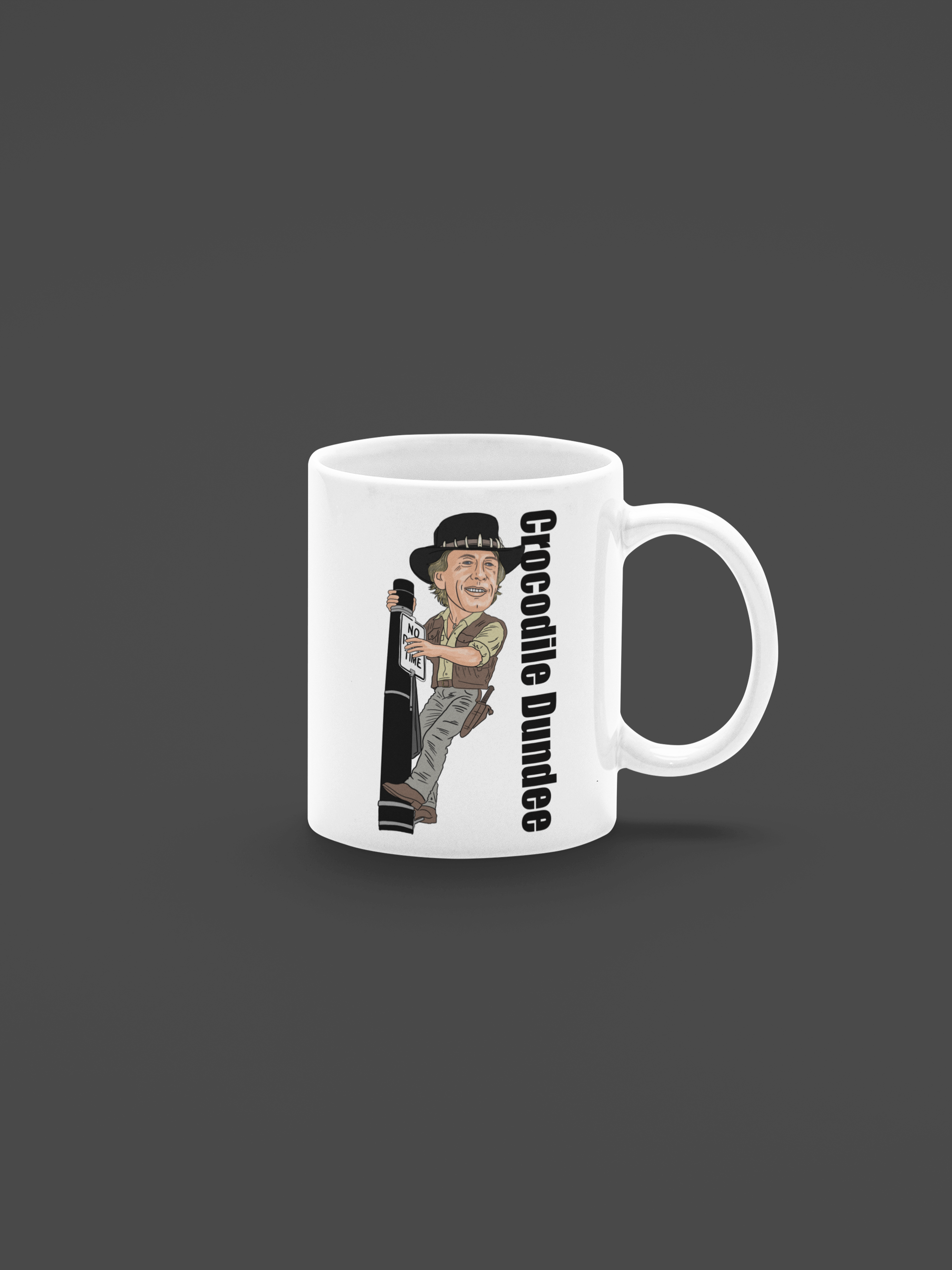Crocodile Dundee  Mug - 80s Movie Theme Cartoon Graphic Tea & Coffee Gift Mug
