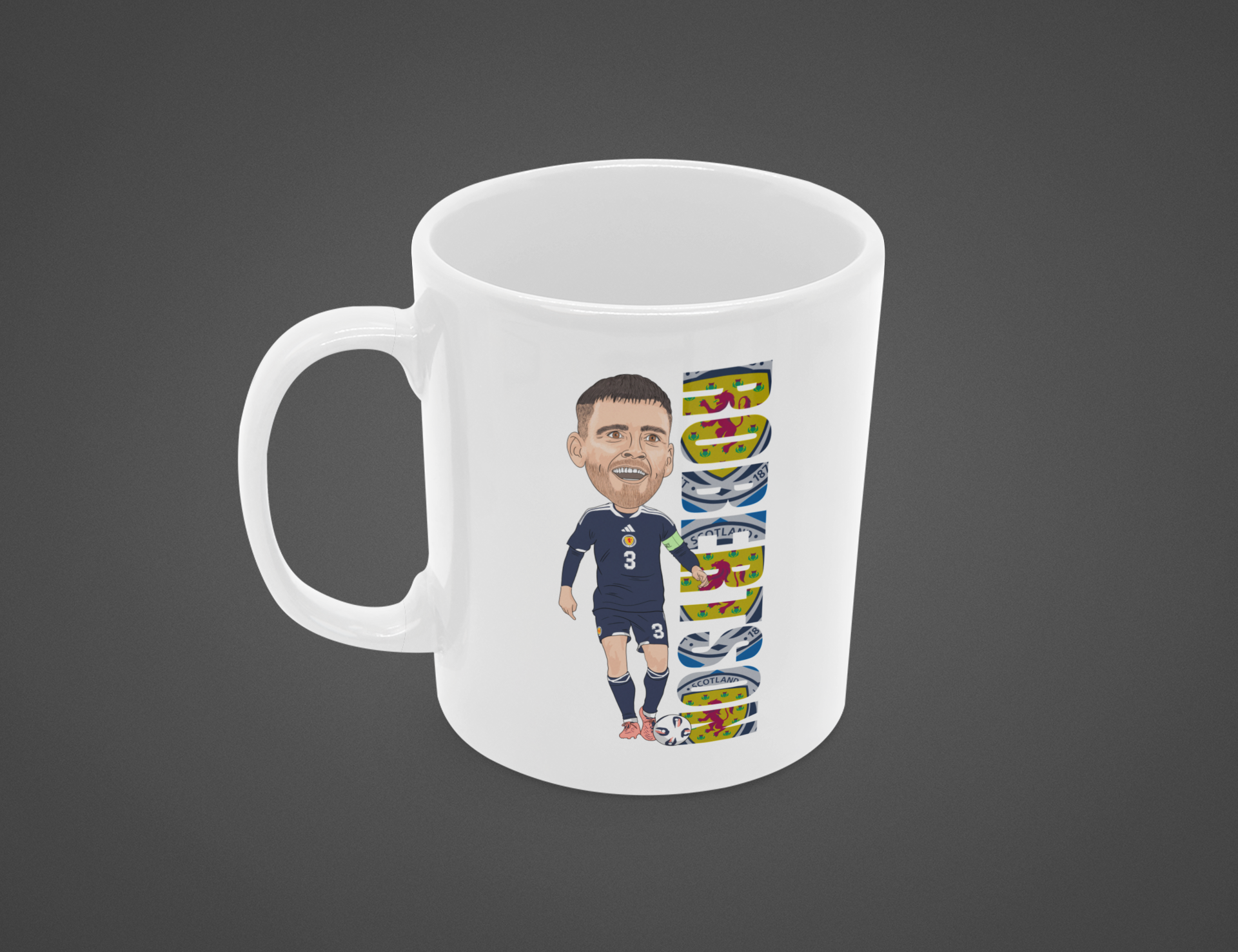 Andy Robertson Mug - Scotland Cartoon Fan Art 11oz Ceramic Mug, Perfect Gift for Fans