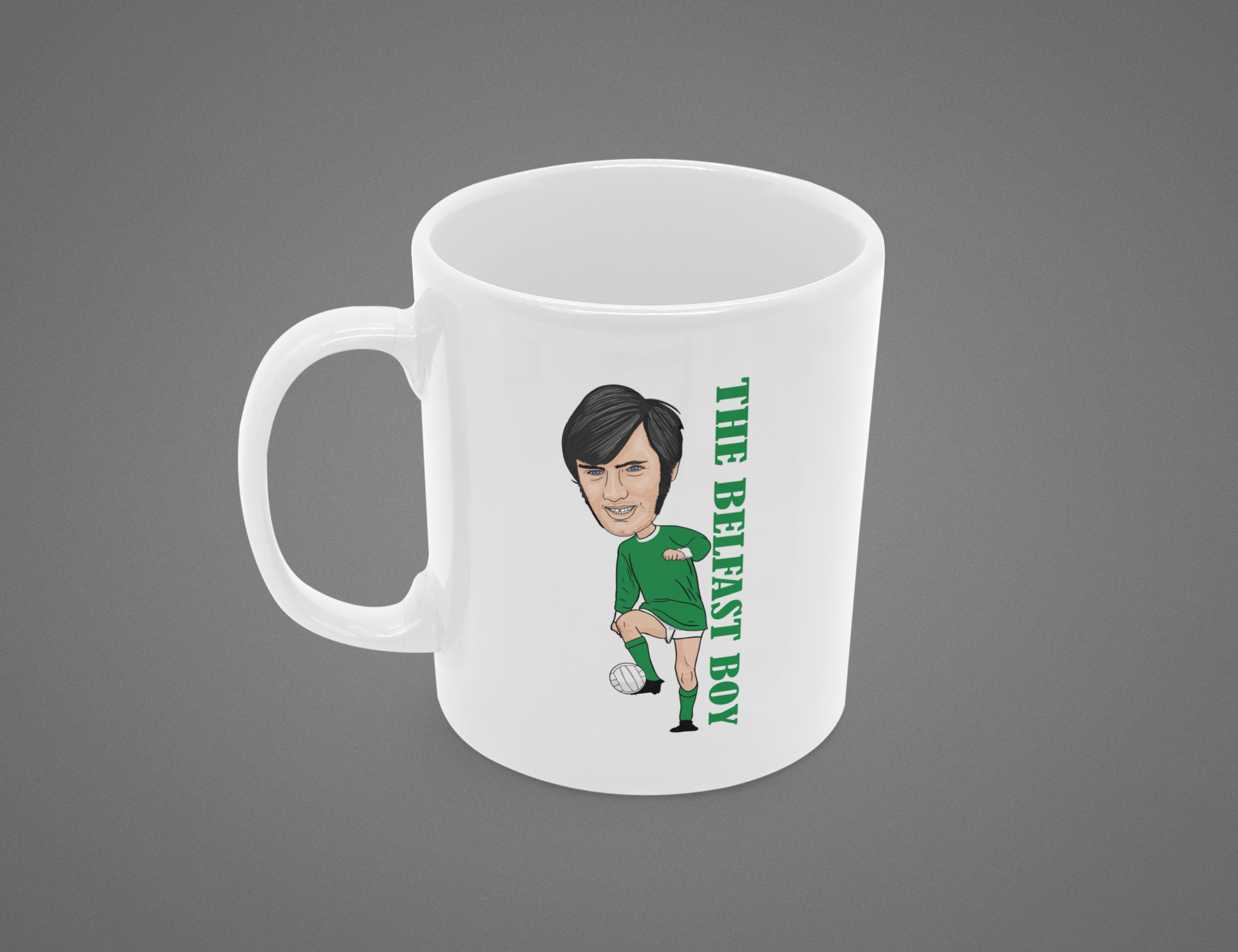 George Best Cartoon Mug - 11oz Ceramic Fan Art Mug