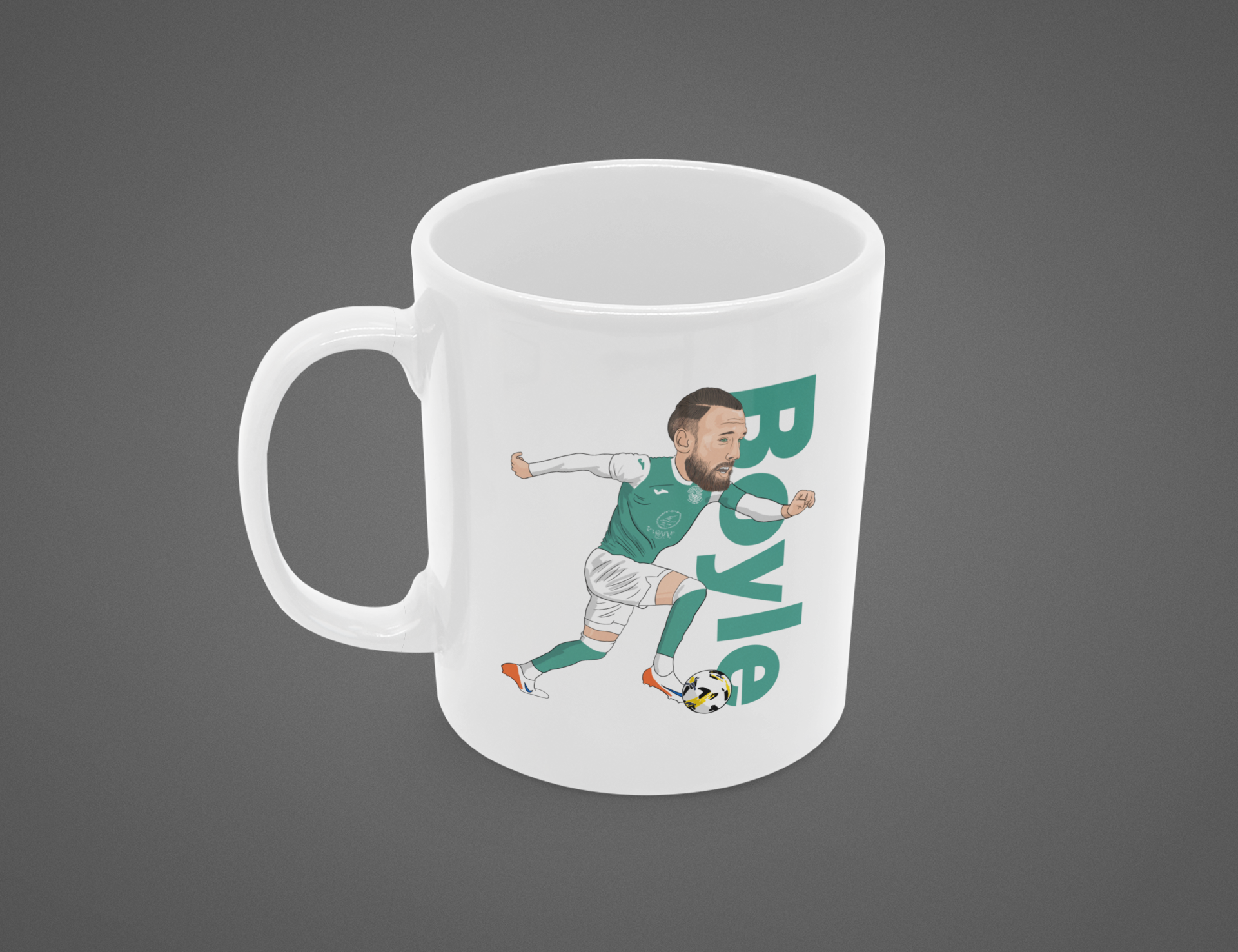 Martin Boyle Hibernian Cartoon Fan Art Made 11oz ceramic Mug