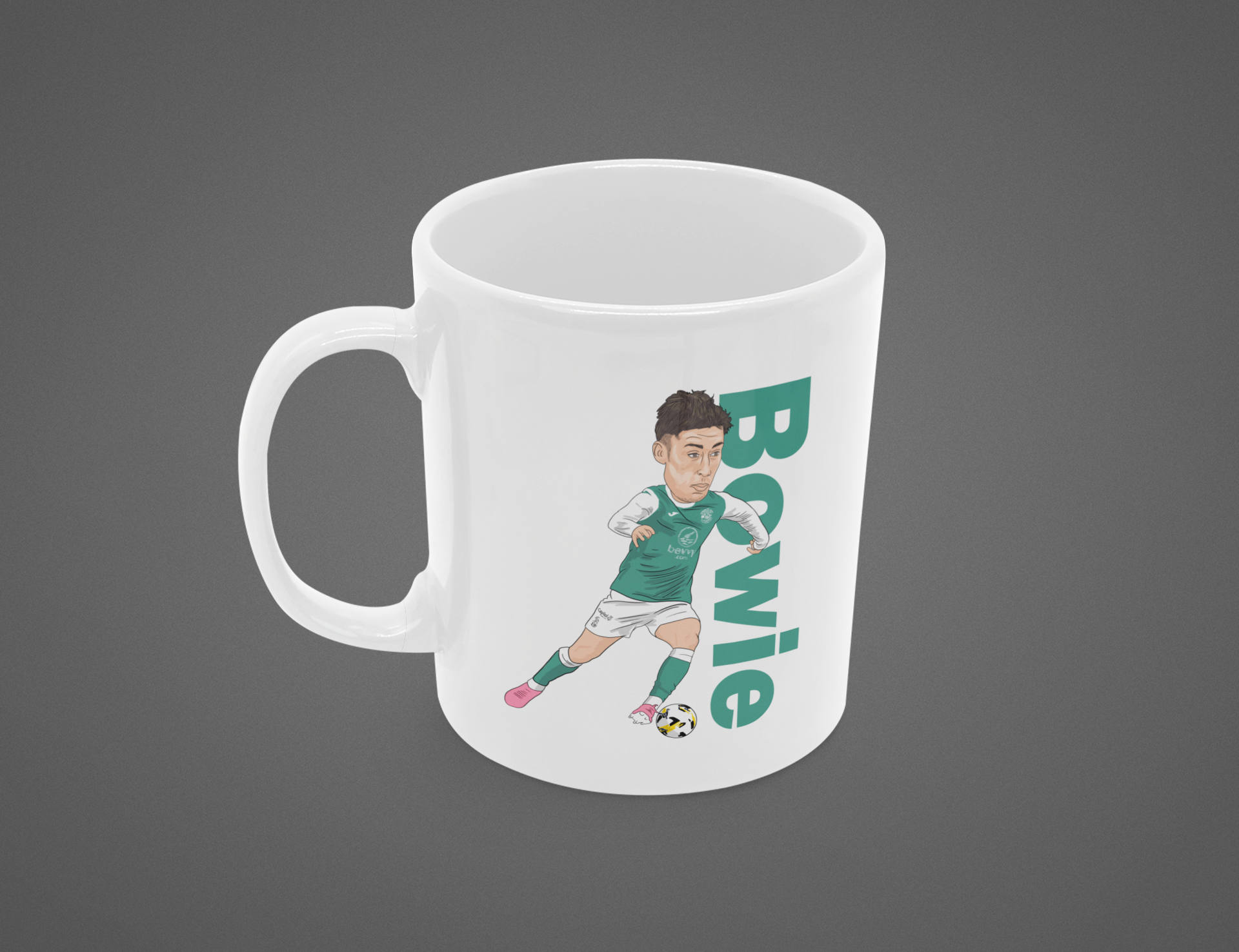 Kieron Bowie Hibernian Cartoon Fan Art Made 11oz ceramic Mug
