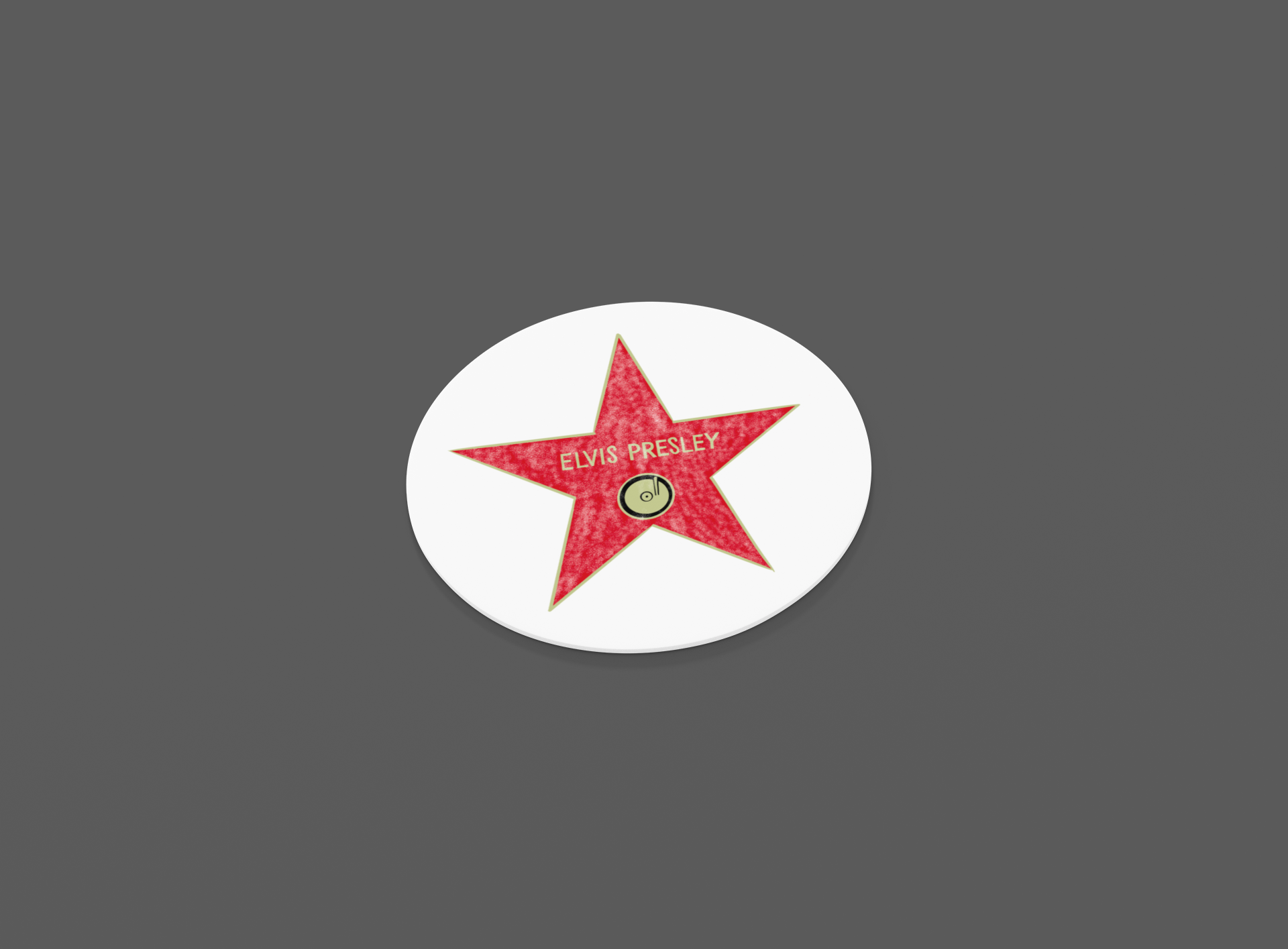 Elvis Presley  theme Cartoon Fan Art Made MDF Coaster