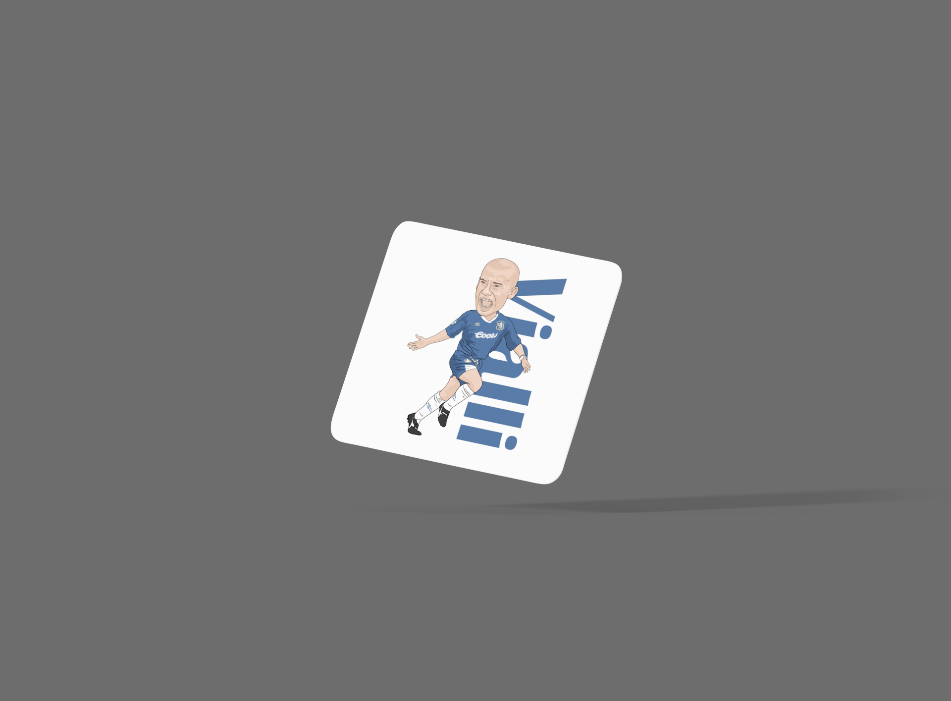 Gianluca Vialli Chelsea Coaster - Unofficial Football Cartoon Graphic Art MDF Coaster