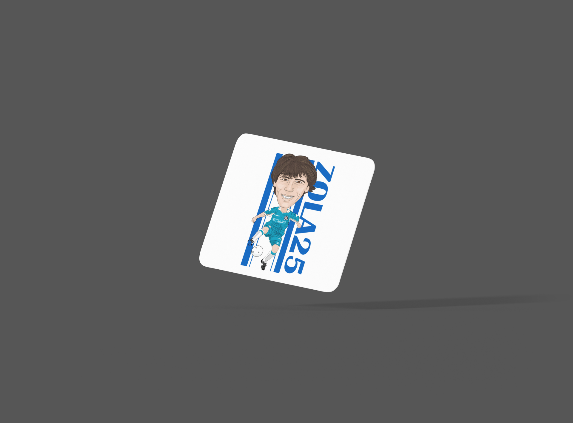 Gianfranco Zola Chelsea Coaster - Unofficial Football Cartoon Graphic Art MDF Coaster
