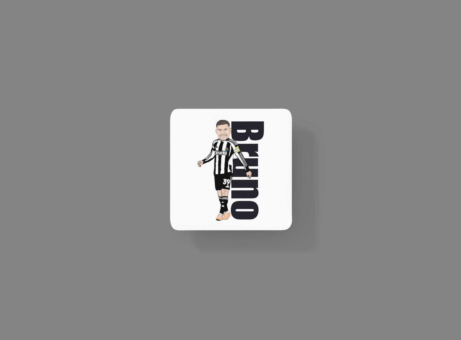 Bruno Guimarães Football Coaster - Newcastle United Unofficial Cartoon Graphic Art MDF Coaster