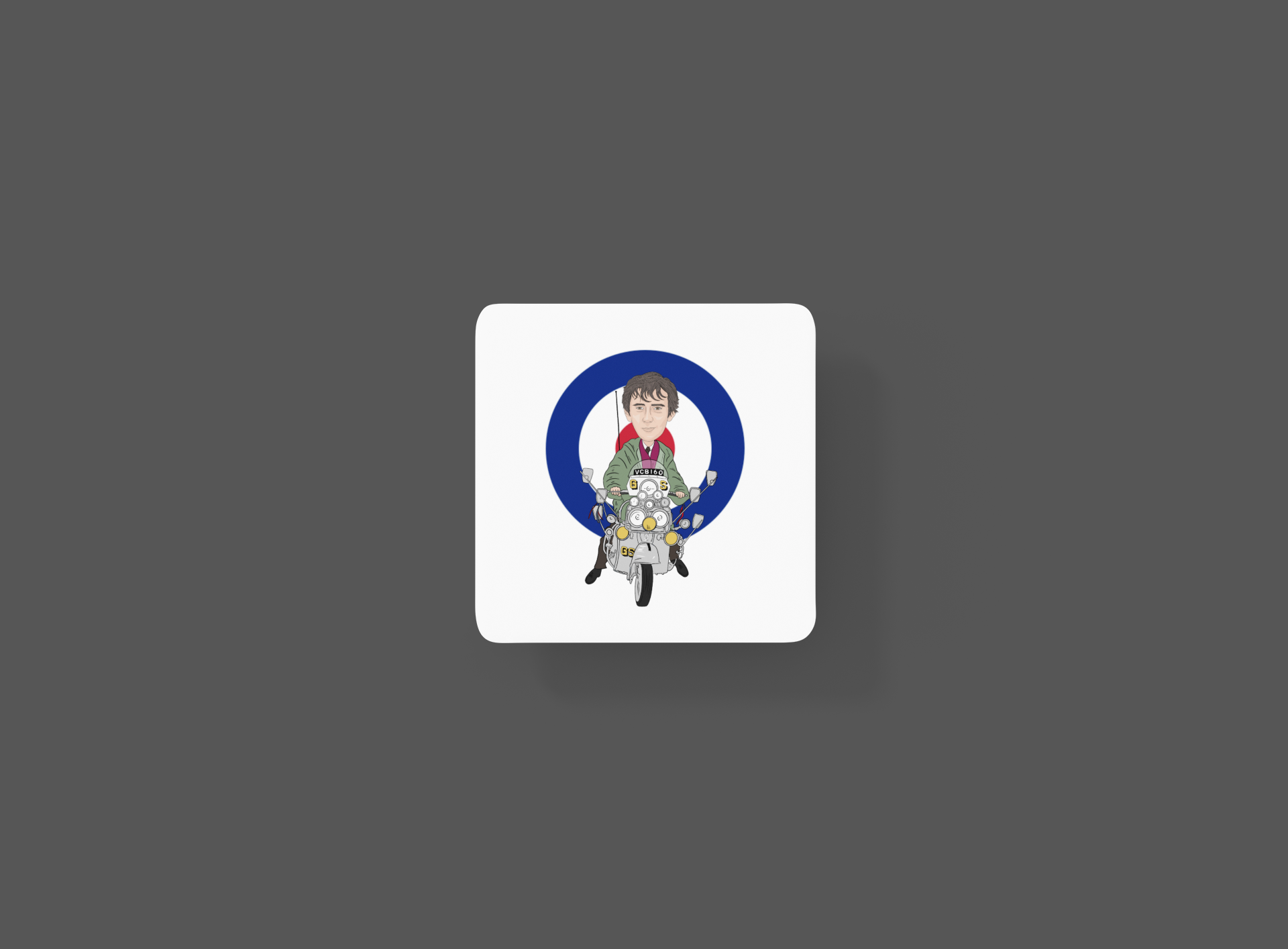 Quadrophenia Mod Coaster - Cartoon Graphic Art MDF Coaster for Stylish Decor