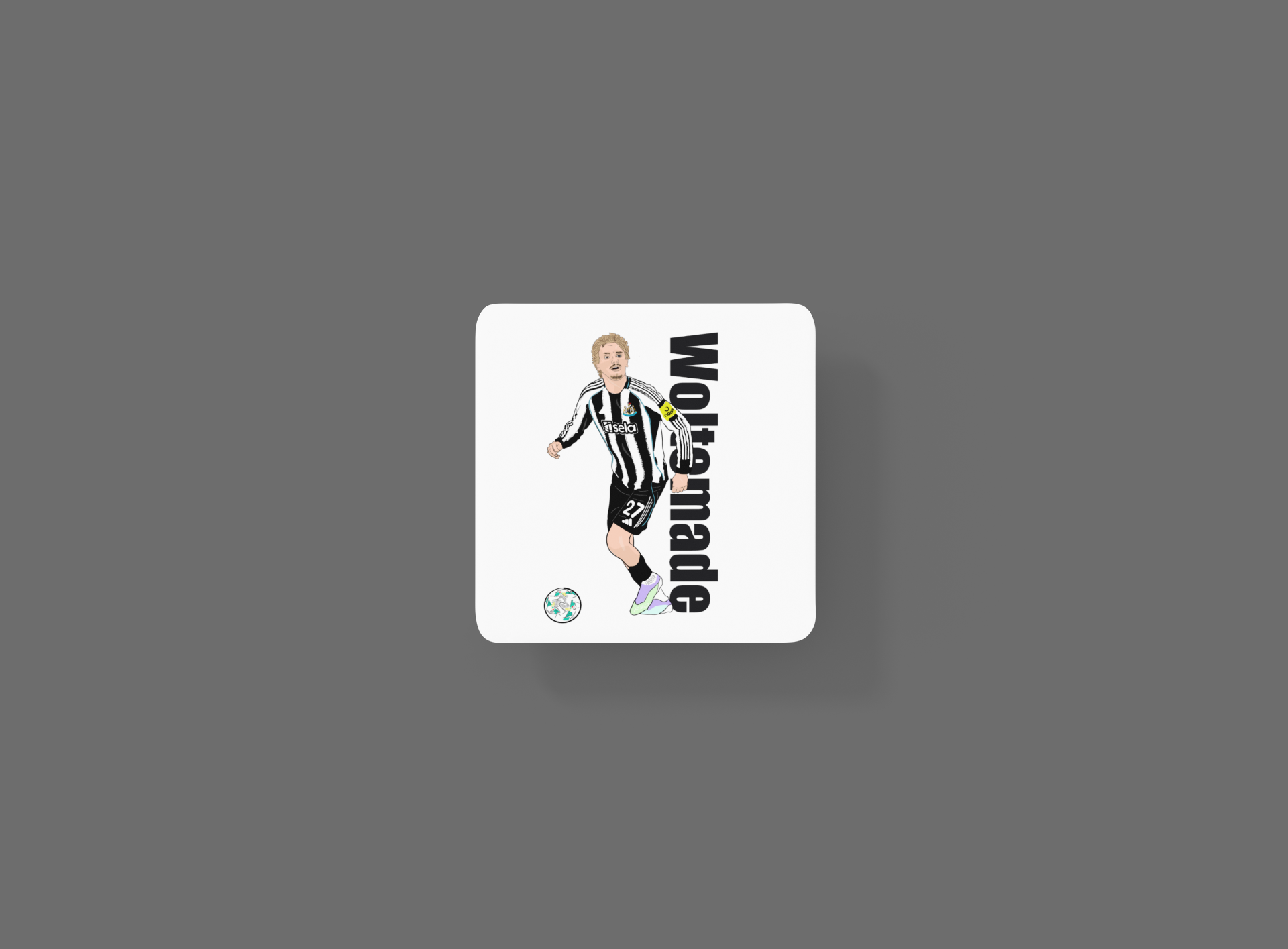 Nick Woltemade Newcastle United Coaster - Unofficial Football Cartoon Graphic Art MDF Coaster