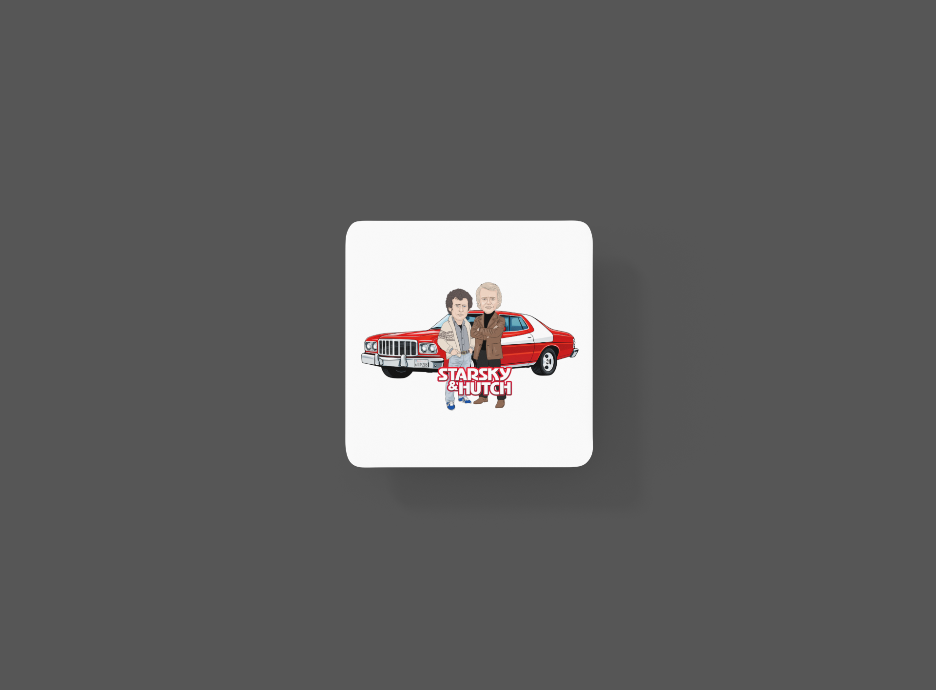 Starsky and Hutch Coaster - 70s TV Show Theme Cartoon Graphic MDF Coaster