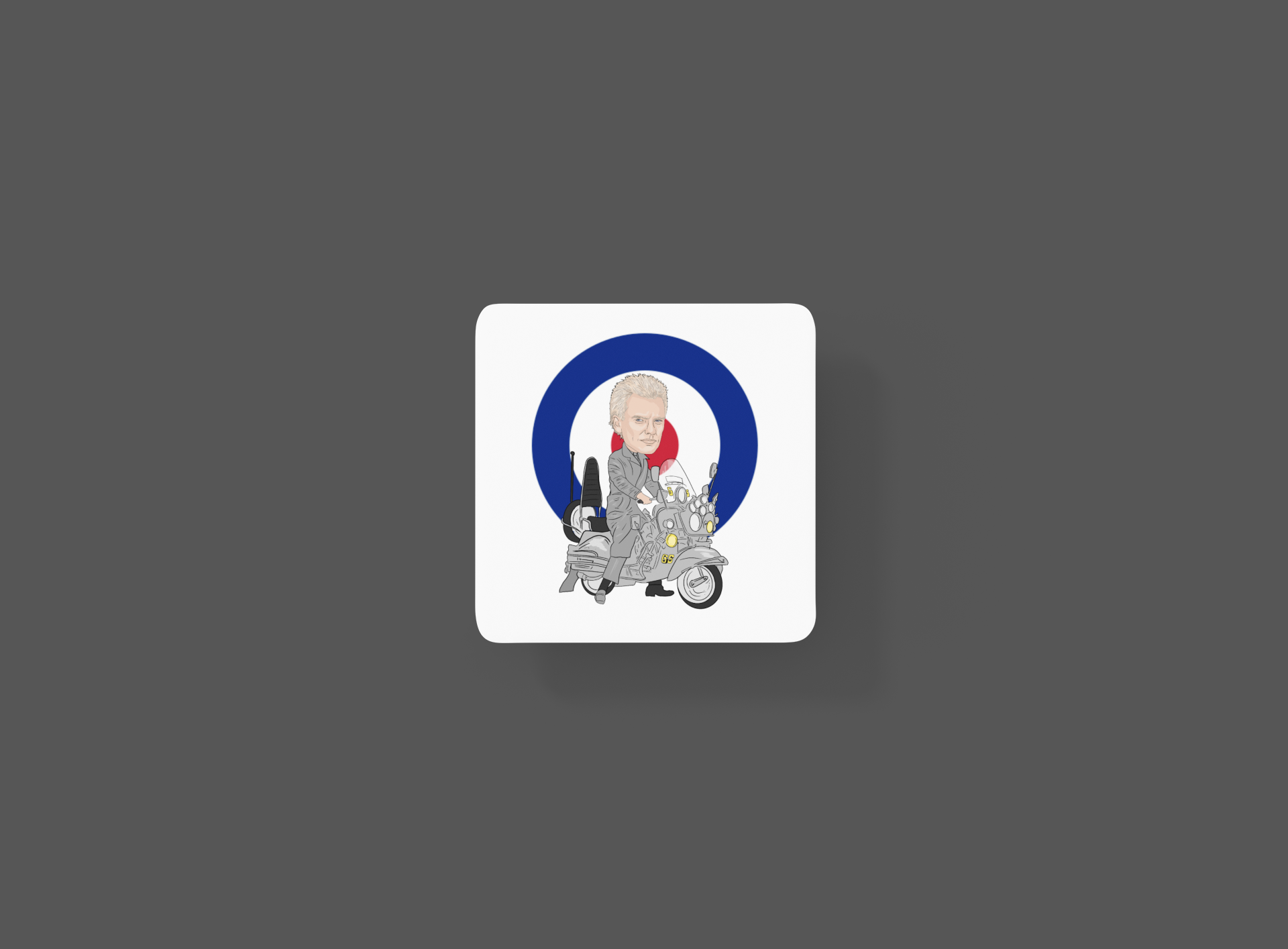 Quadrophenia Mod Coaster - Cartoon Graphic Art MDF Coaster for Stylish Decor