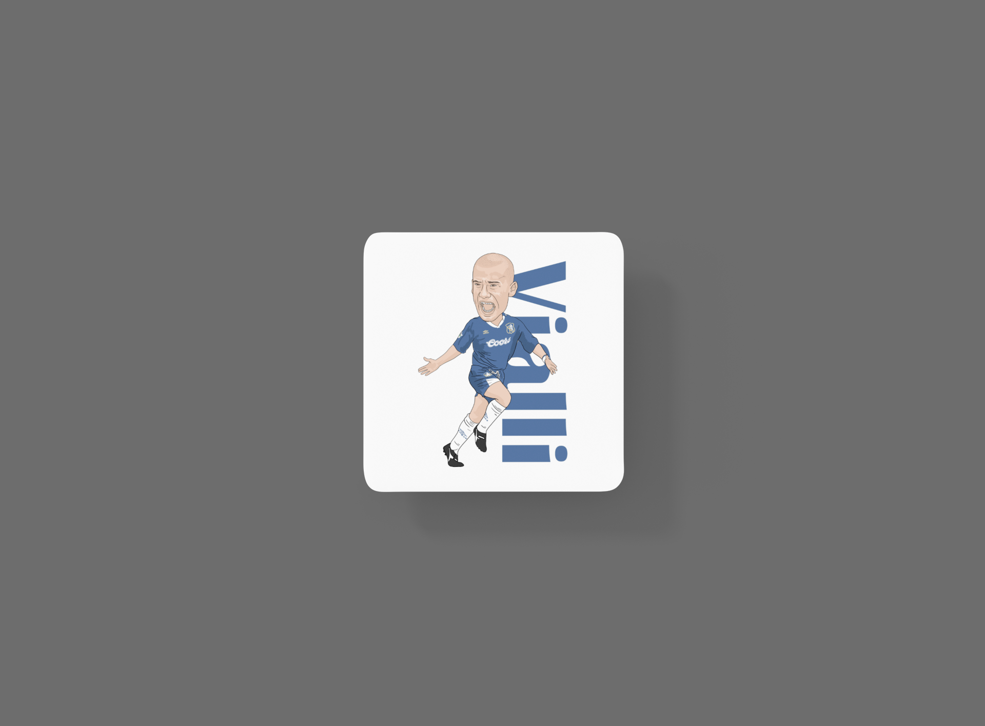 Gianluca Vialli Chelsea Coaster - Unofficial Football Cartoon Graphic Art MDF Coaster