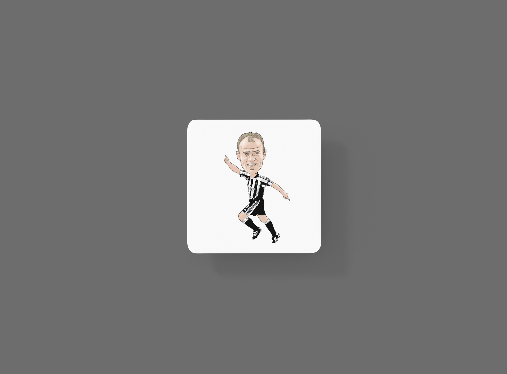 Alan Shearer Newcastle Coaster - Unofficial Football Cartoon Graphic Art MDF Coaster