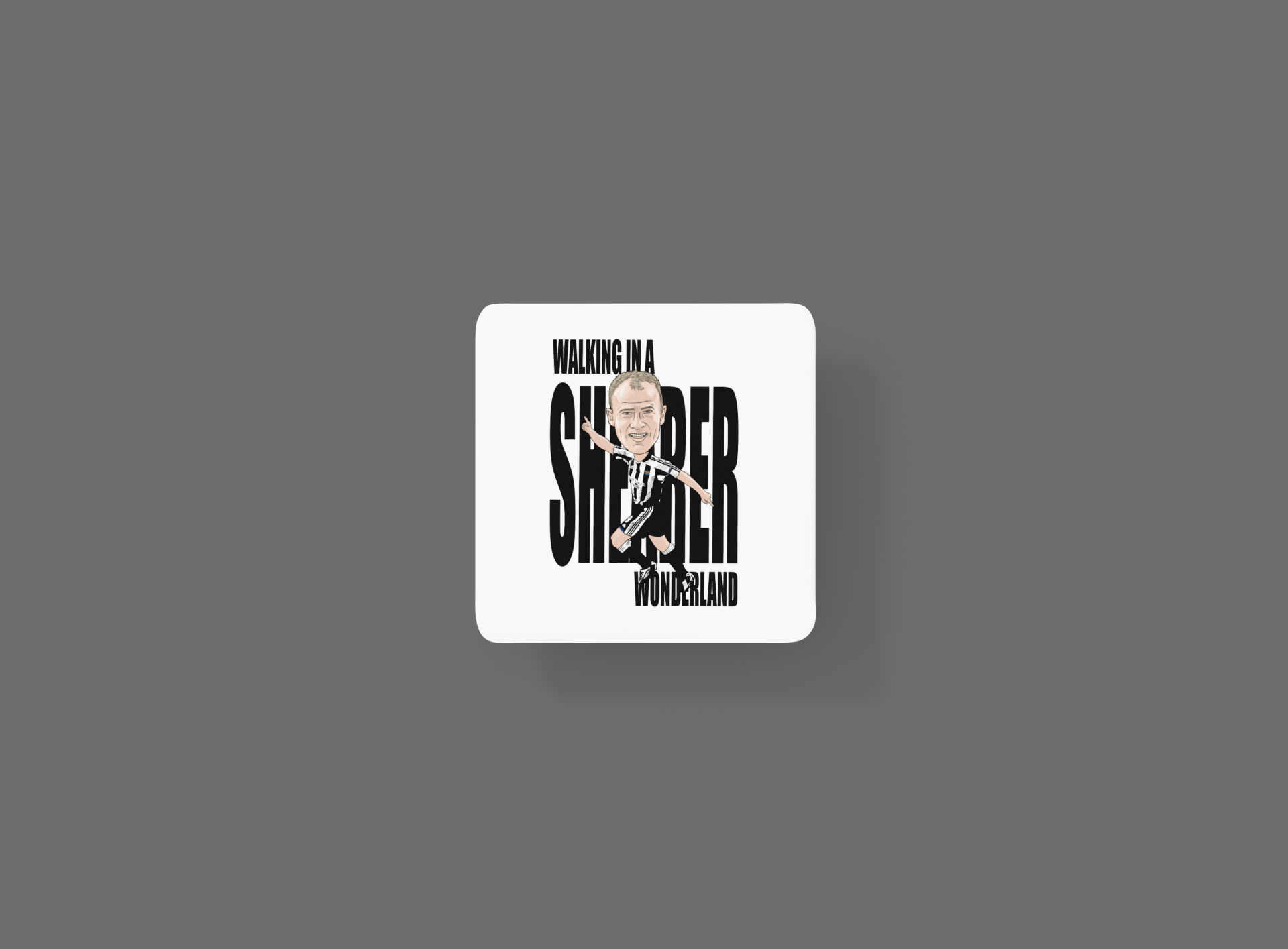Alan Shearer Newcastle Coaster - Unofficial Football Cartoon Graphic Art MDF Coaster