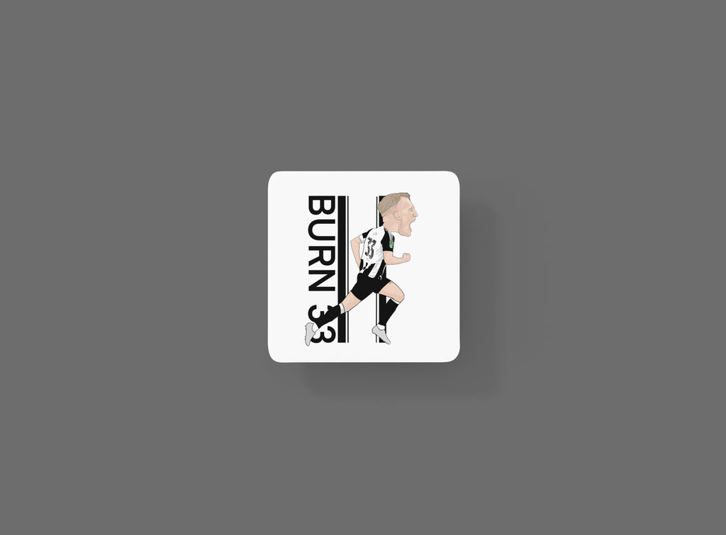 Dan Burn Newcastle United Coaster - Unofficial Football Cartoon Graphic Art MDF Coaster