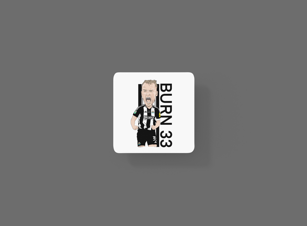 Dan Burn Newcastle United Coaster - Unofficial Football Cartoon Graphic Art MDF Coaster
