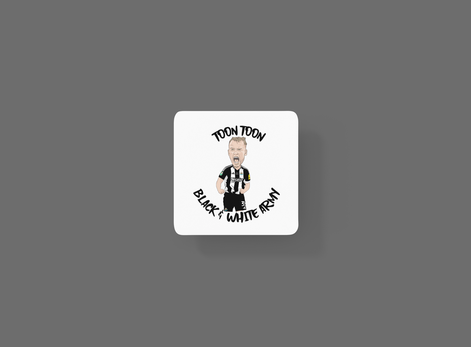 Dan Burn Newcastle United Coaster - Unofficial Football Cartoon Graphic Art MDF Coaster
