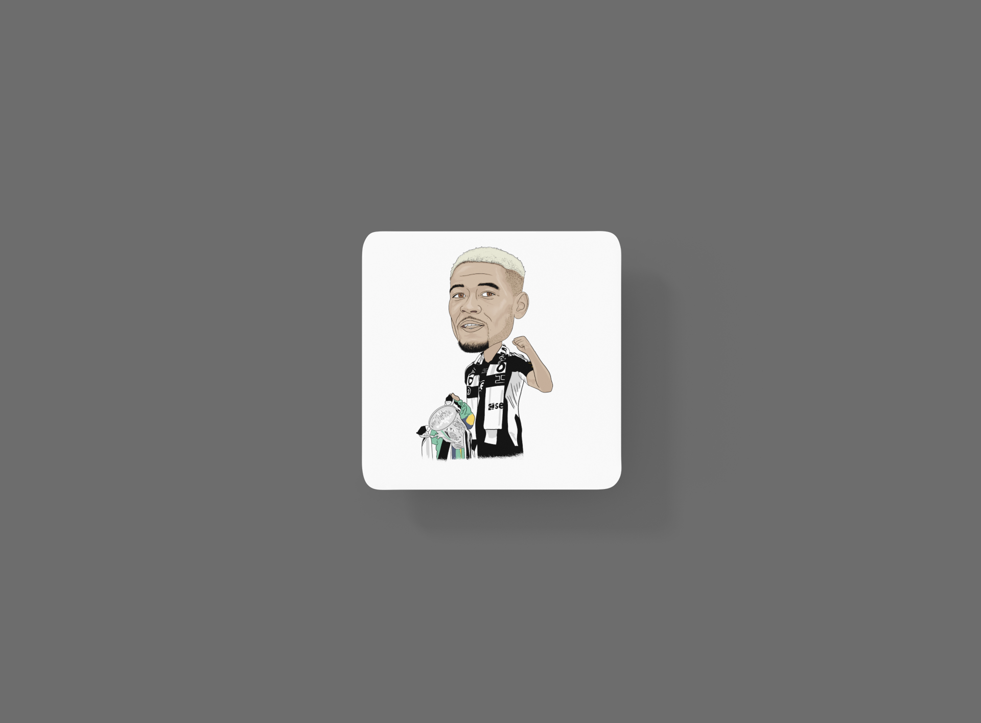 Joelinton Newcastle United Coaster - Unofficial Football Cartoon Graphic Art MDF Coaster