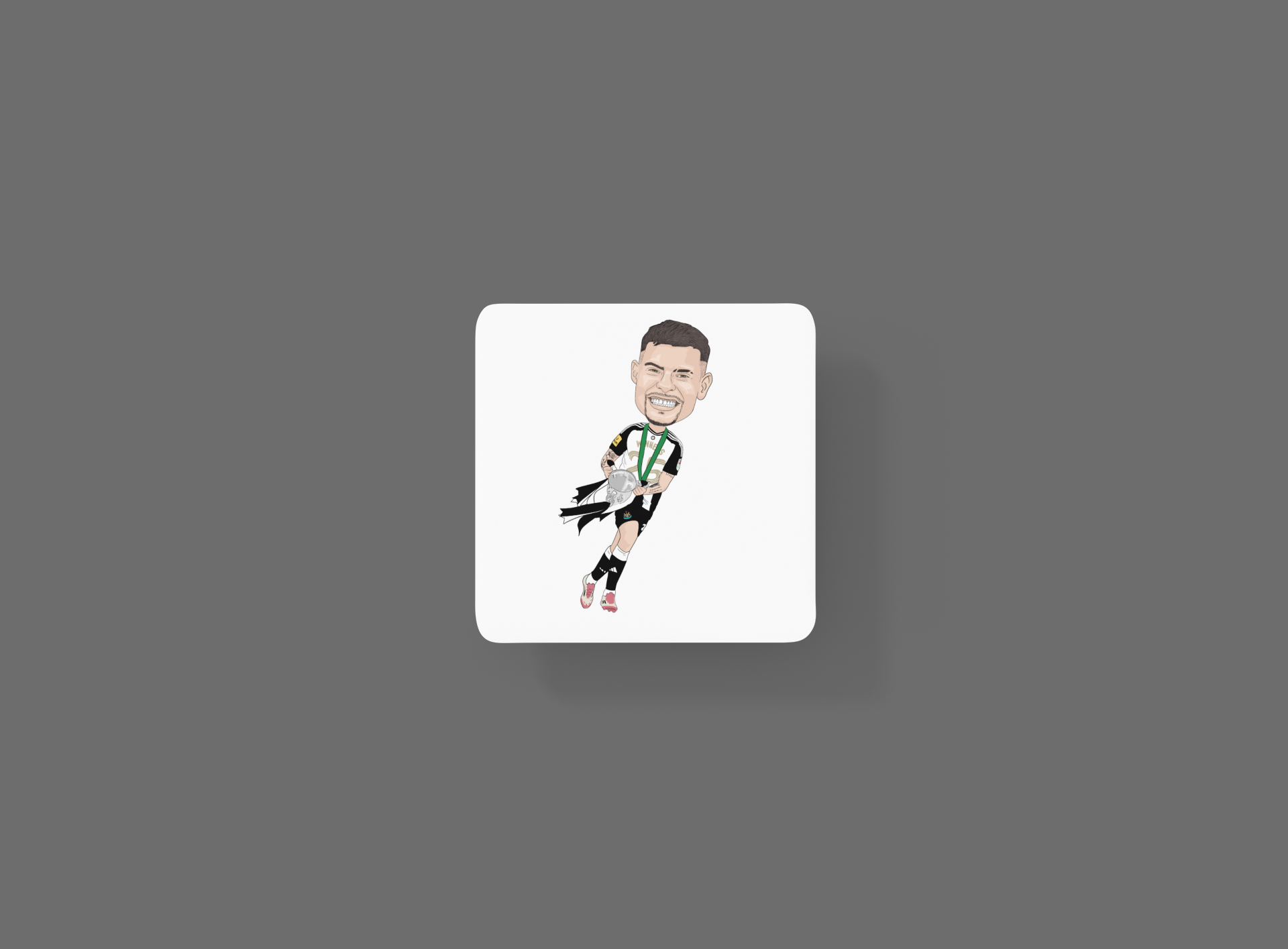 Bruno Guimarães Football Coaster - Newcastle United Unofficial Cartoon Graphic Art MDF Coaster