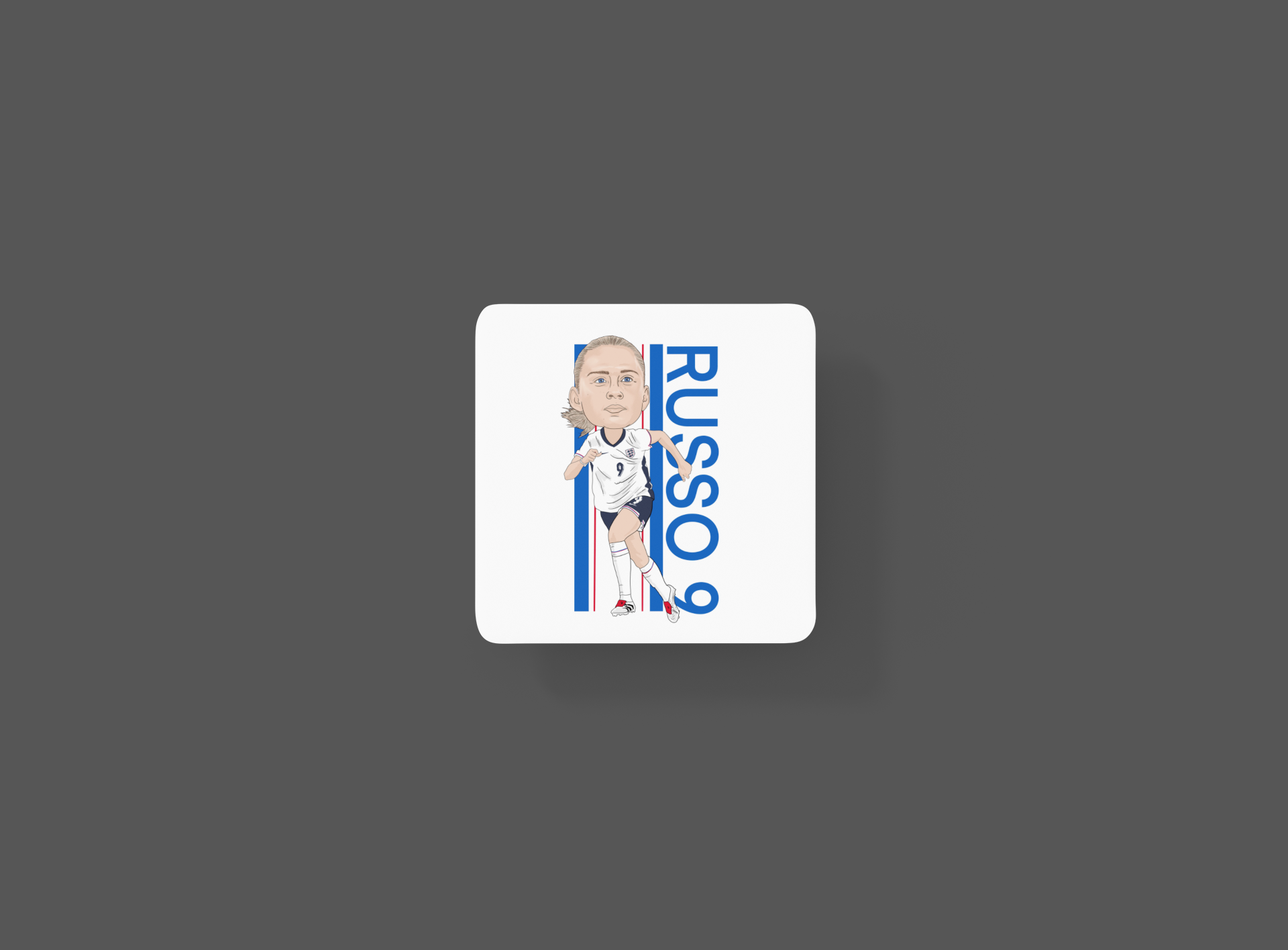 Alessia Russo England Lionesses Woman’s Cartoon Fan Art Made MDF Coaster - Tcb Cartoon Printing