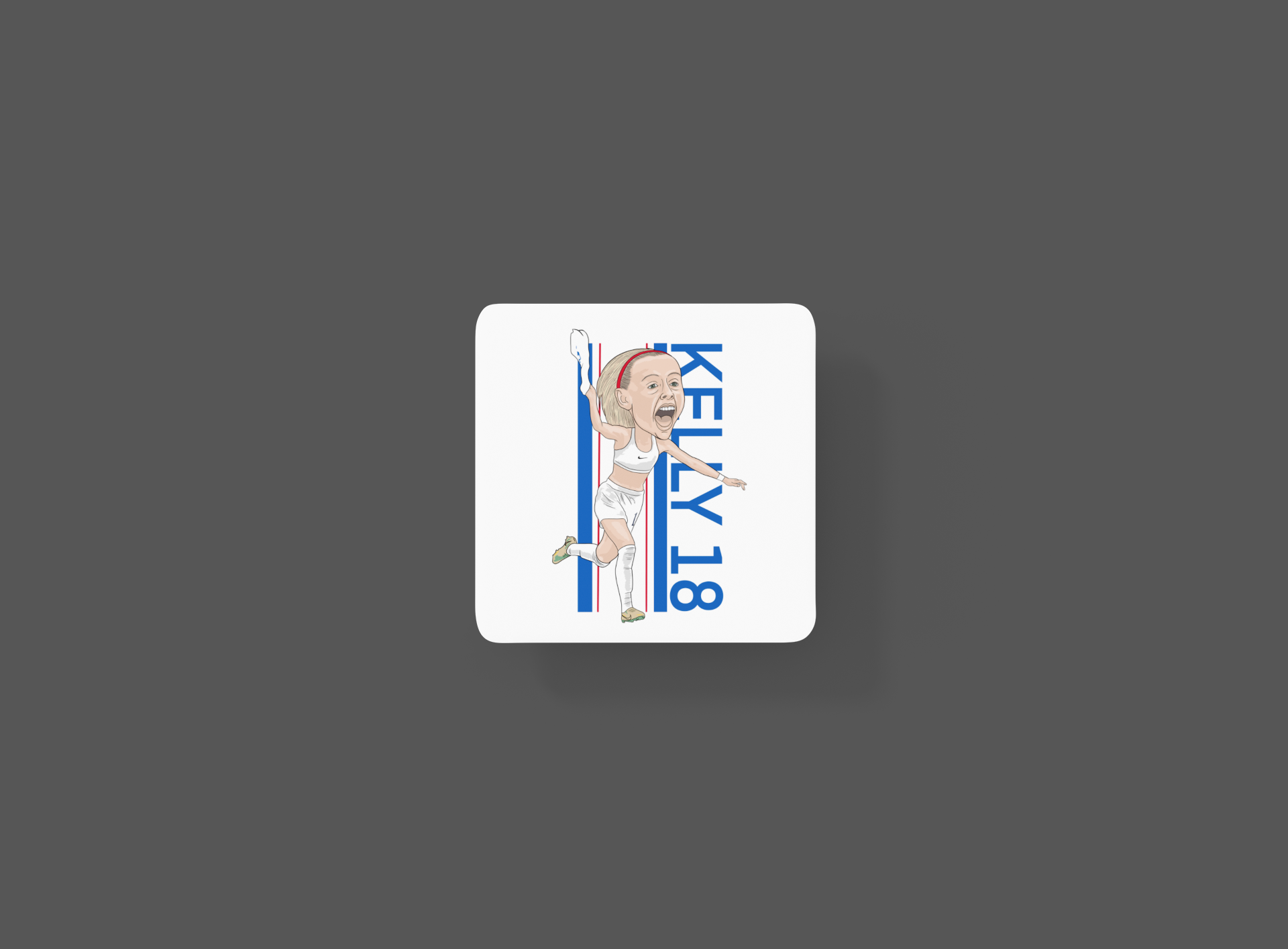 Chloe Kelly Englands Woman’s Cartoon Fan Art Made MDF Coaster - Tcb Cartoon Printing