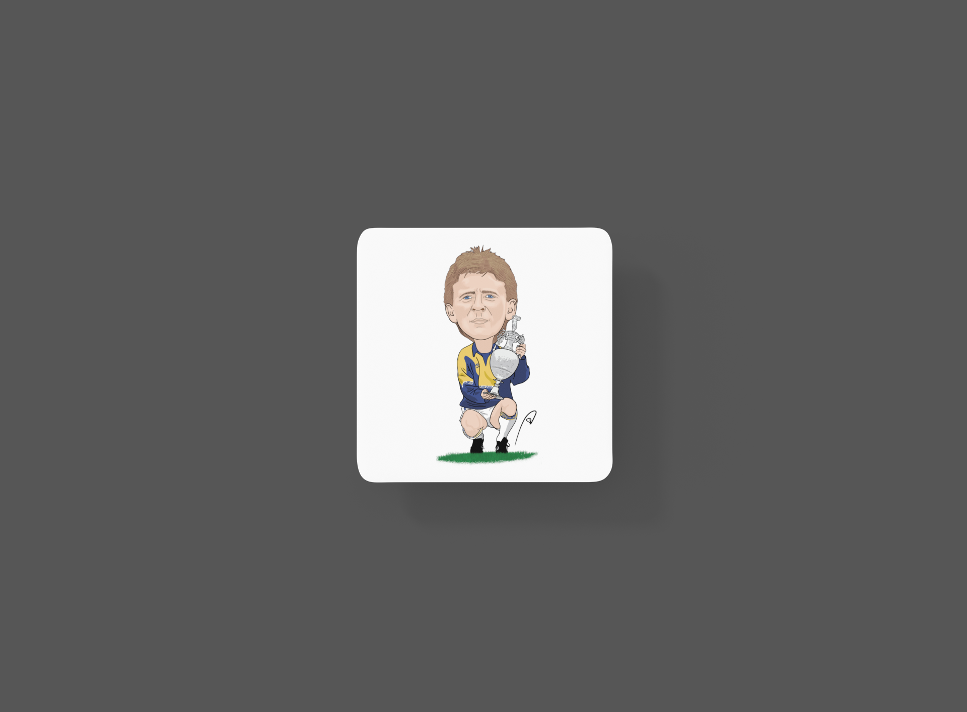 Gordon Strachan Leeds United Coaster - Unofficial Football Cartoon Graphic Art MDF Coaster