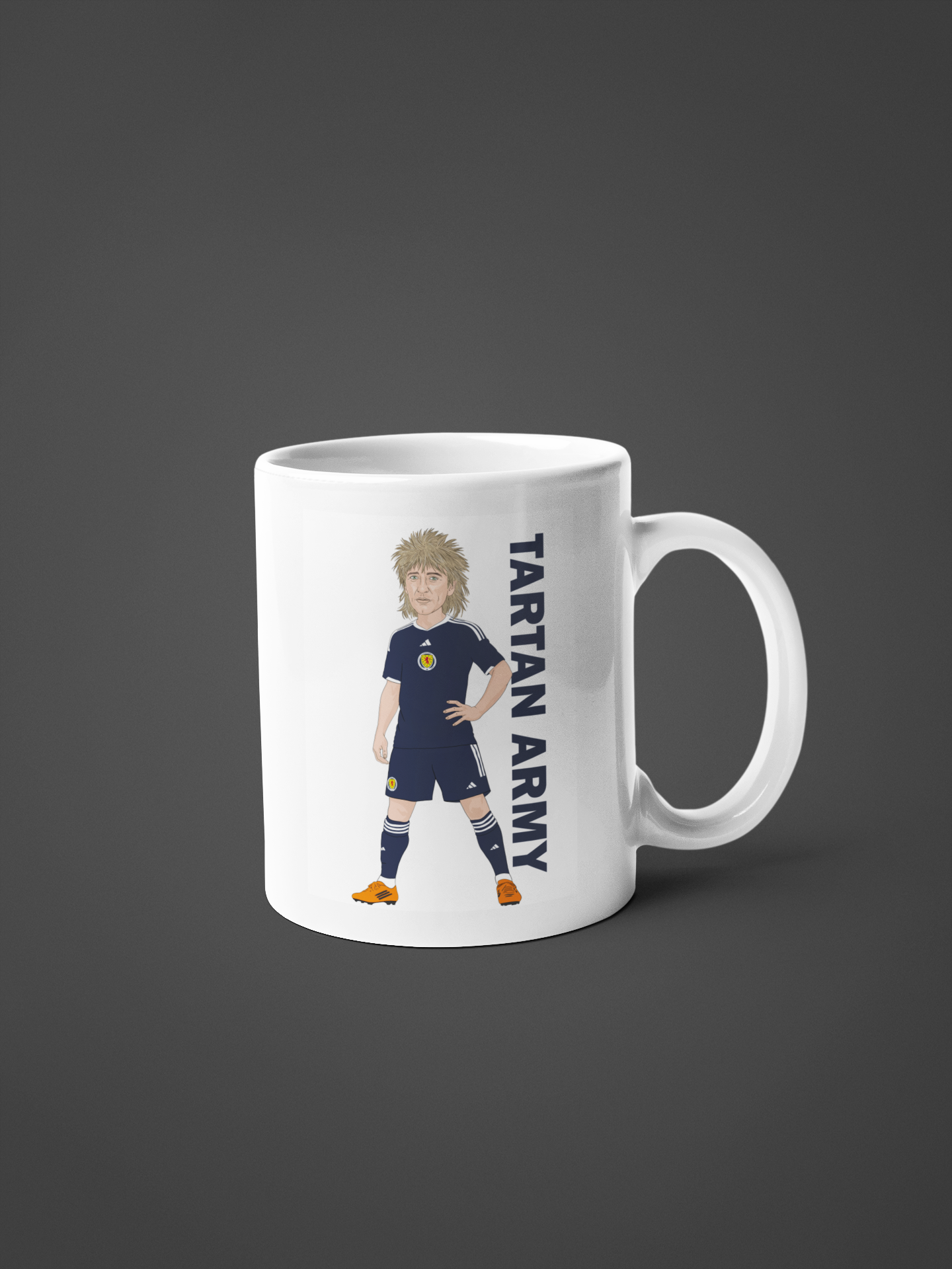Rod Stewart Scotland Cartoon Fan Art Made 11oz ceramic Mug