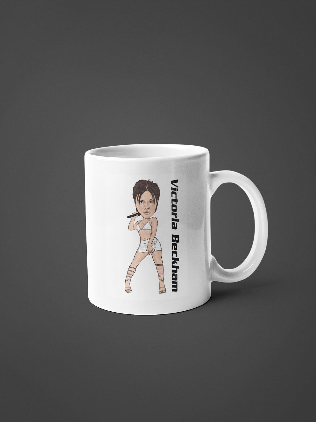 Victoria Beckham Spice Girls Mug - Perfect Cartoon Graphic Gift for Tea and Coffee Lovers